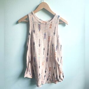 Boho Native arrows sleeveless top size medium